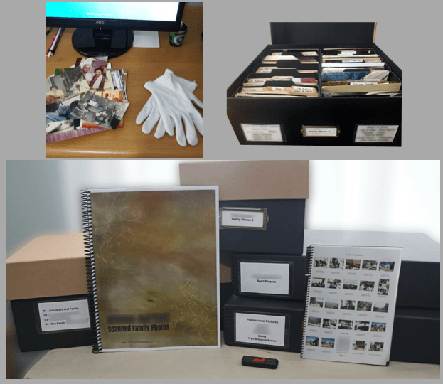 Photo organization service - organized photo boxes and binders