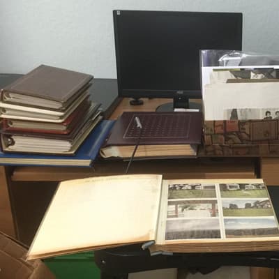 Typical photo collection with albums and binders